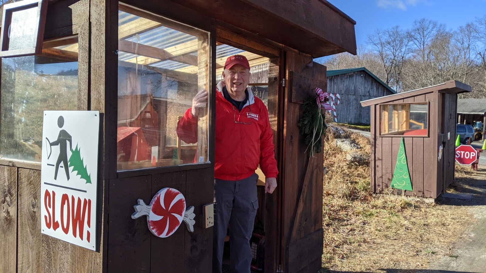 Tree season checkout booth