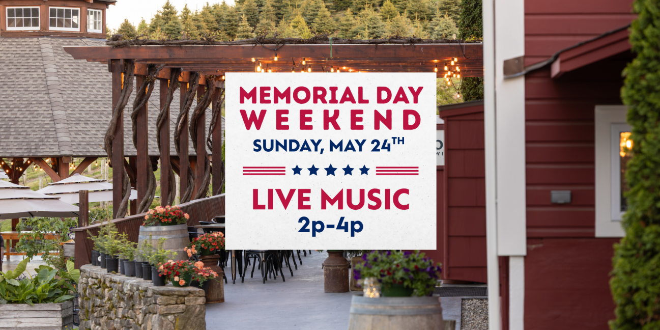 Memorial Day Weekend, Sunday Mat 24th, Live music from 2p-4p