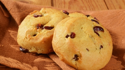 two Cakelits of Pumpkin Cranberry Cookies on a napkin