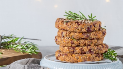 a stack of Squash & Bean Patties