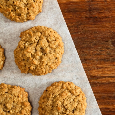 Pumpkin Oatmeal Cookies on parchment paper ready to eat