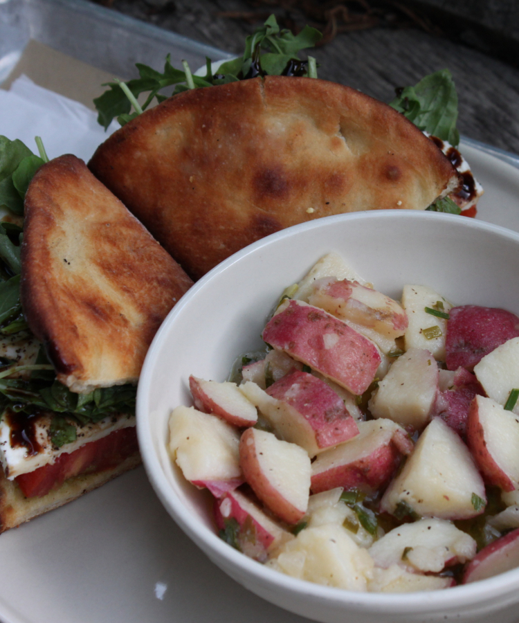 Caprese Sandwich and Potato Salad
